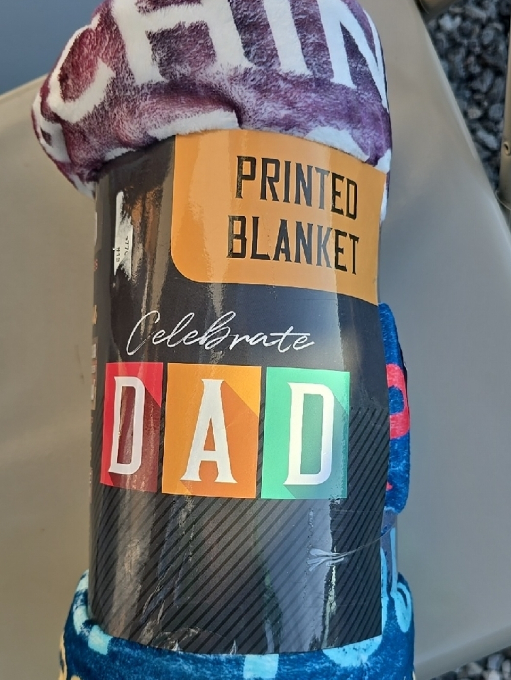 To My Dear Dad Thank You Keepsake Throw Blanket - Burgundy & Teal